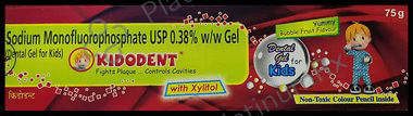Kidodent Dental Gel With Xylitol For Kids Fights Plaque & Cavities With Non Toxic Colour Pencil Toothpaste 75gm