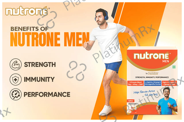 Nutrone Men 3 Protein Blend (Soy+Whey+SMP) Powder Saffron with Shaker Free