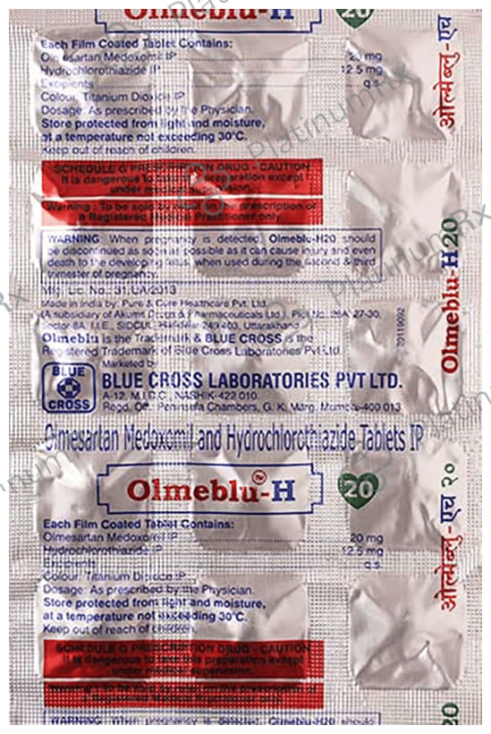 Olmeblu H 20/12.5mg Tablet 15s
