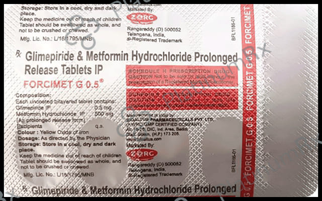 Forcimet G 0.5 Tablet PR 10s