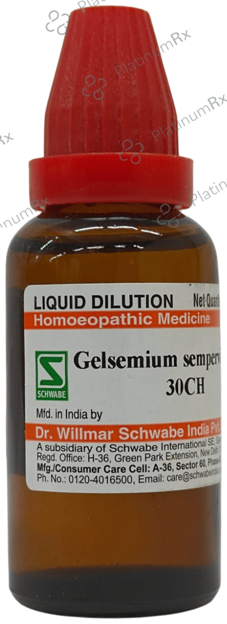 Dr Willmar Schwabe India Gelsemium Sempervirens Dilution 30 CH