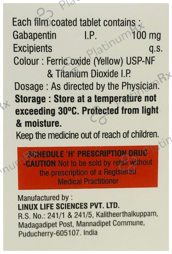 Gabagesic 100mg Tablet 15s