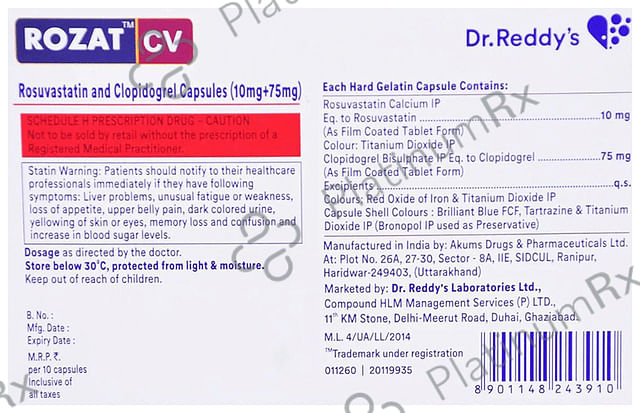 Rozat CV 75/10mg Capsule 10s