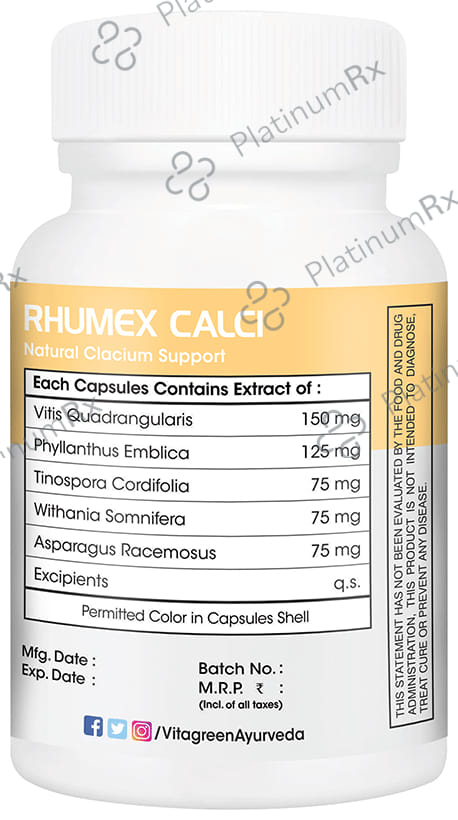 Vitagreen Rhumex Calci 500mg Capsule
