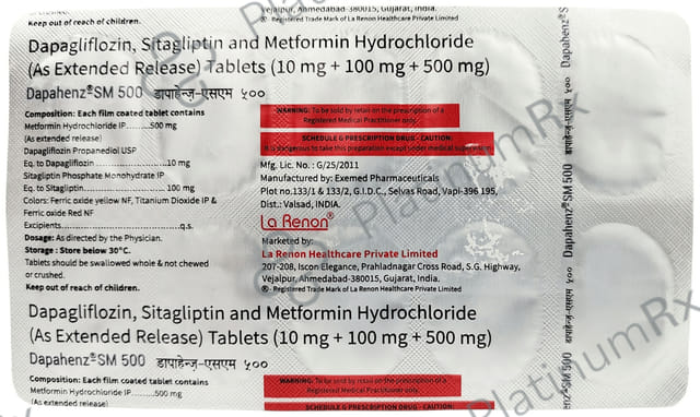 Dapahenz SM 10/500/100mg Tablet ER 10s