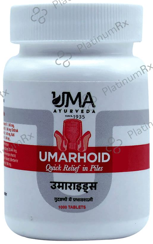 Uma Ayurveda Umarhoid Tablet for Quick Relief in Piles Tablet 1000 tablets