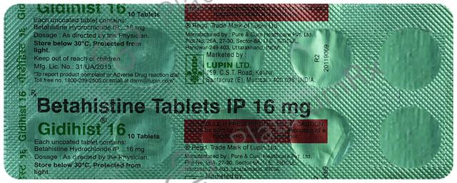 Gidihist 16mg Tablet