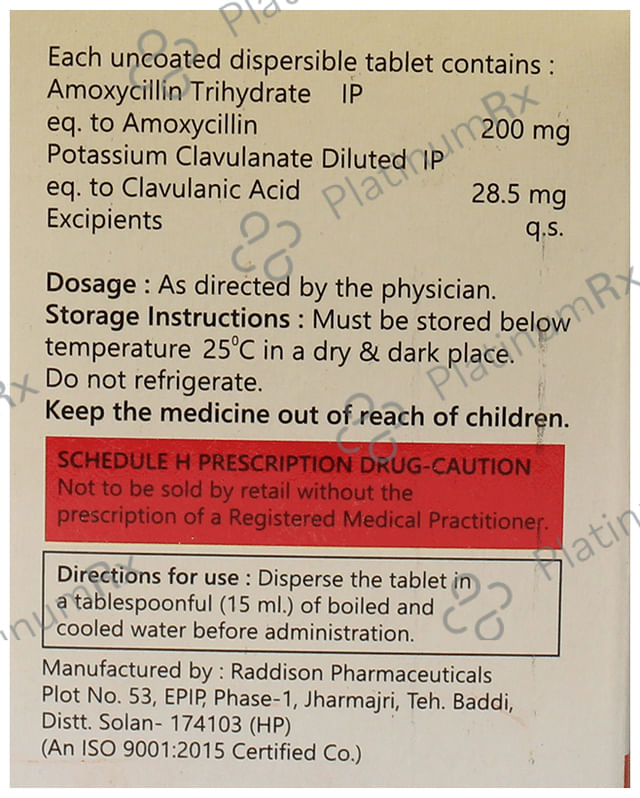 Nourclav Kid 228.5mg Tablet DT 10s