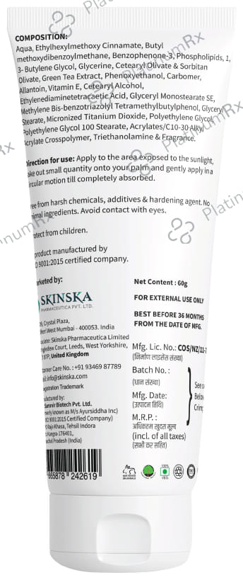 Skinska S Shield Sunscreen SPF 30 Lotion 60ml
