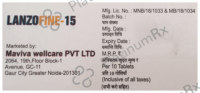 Lanzofine 15 Orally Disintegrating Tablet