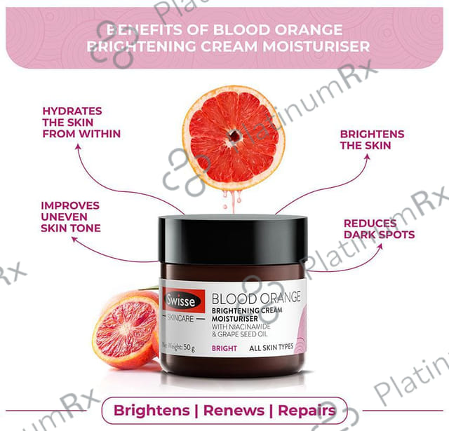 Swisse Skincare Blood Orange Brightening Cream Moisturiser