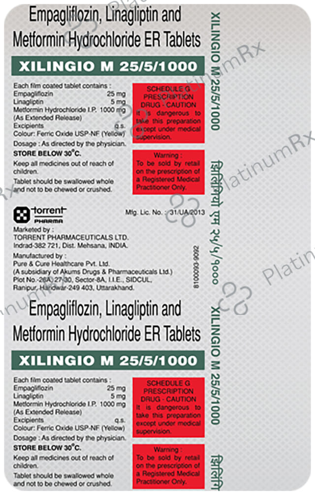 Xilingio M 25/5/1000mg Tablet 10s