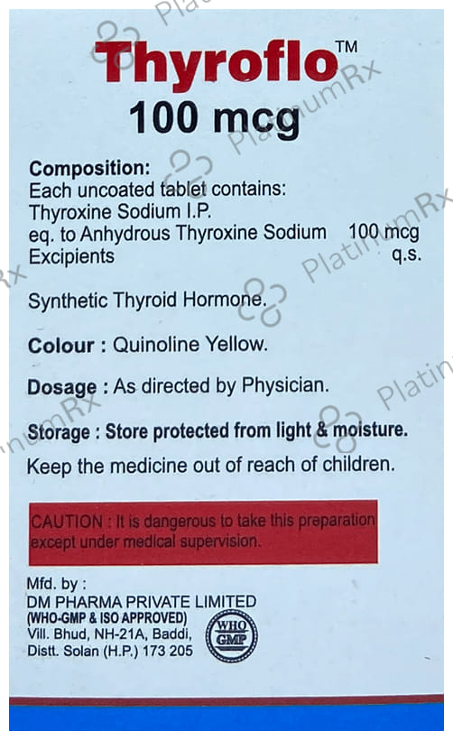 Thyroflo 100mcg Tablet 120s