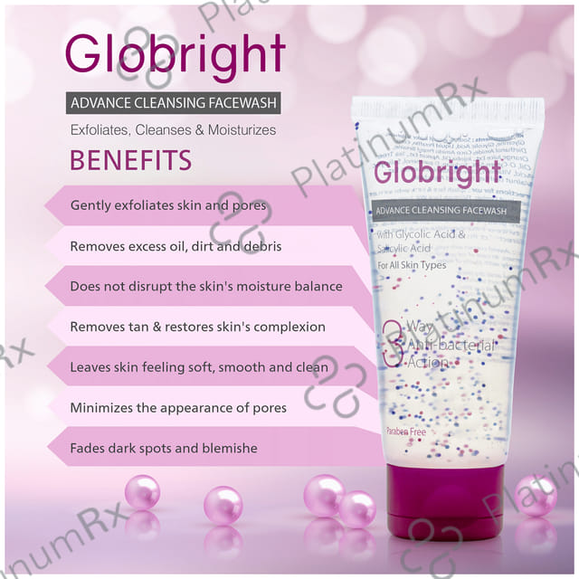 Globright 3 Way Anti-Bacterial Action Advance Cleansing Face Wash