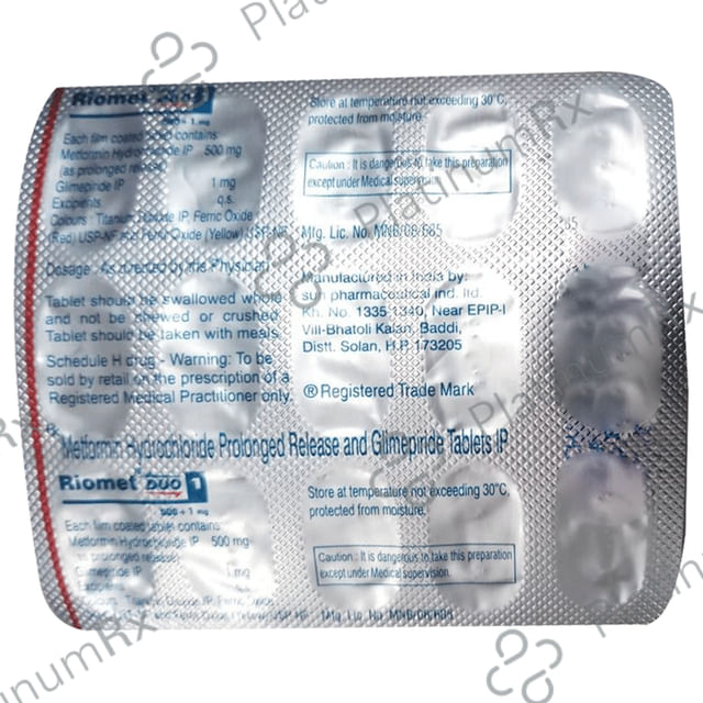 Riomet Duo 1/500mg Tablet PR 15s