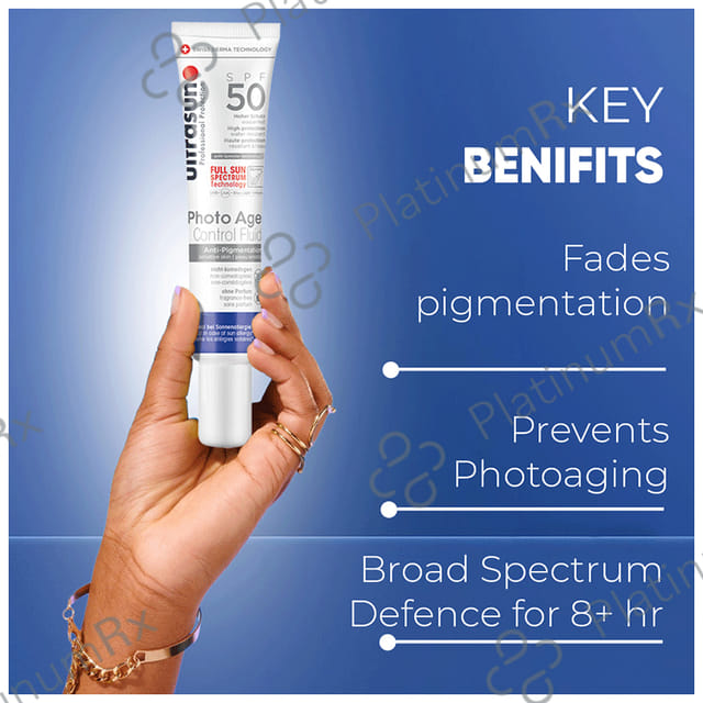 Ultrasun Photo Age Control Fluid Sunscreen SPF 50 Anti Pigmentation Cream 40ml