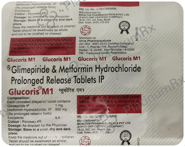 Glucoris M1 1/500mg Tablet PR 15s