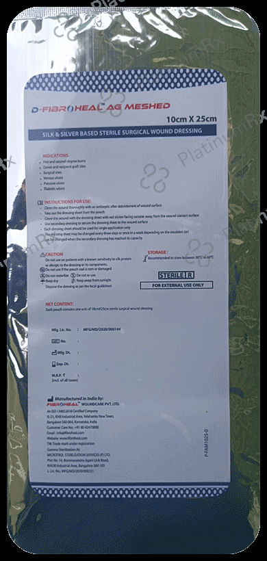 D-Fibroheal Ag Meshed Bandage 10cm x 25cm