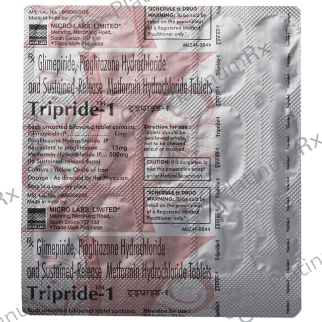 Tripride 1/500/15mg Tablet SR 15s