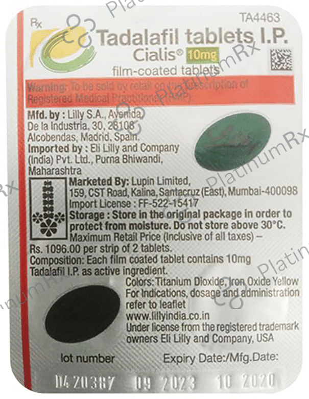 Cialis 10mg Tablet 2 Tablet