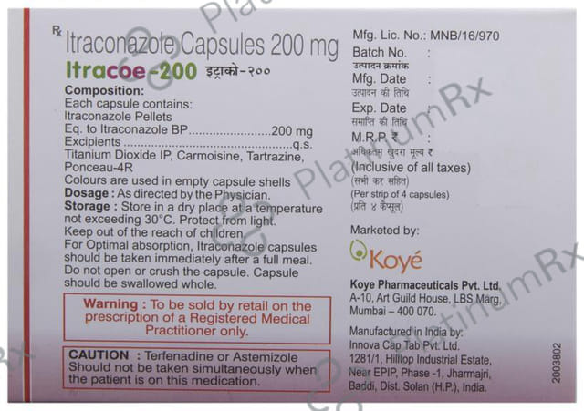 Itracoe 200mg Capsule 4s