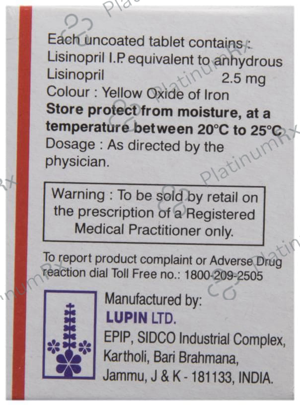 Lipril 2.5mg Tablet 15s