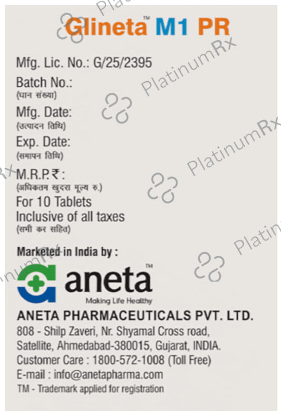 Glineta M 1 PR Tablet 10s