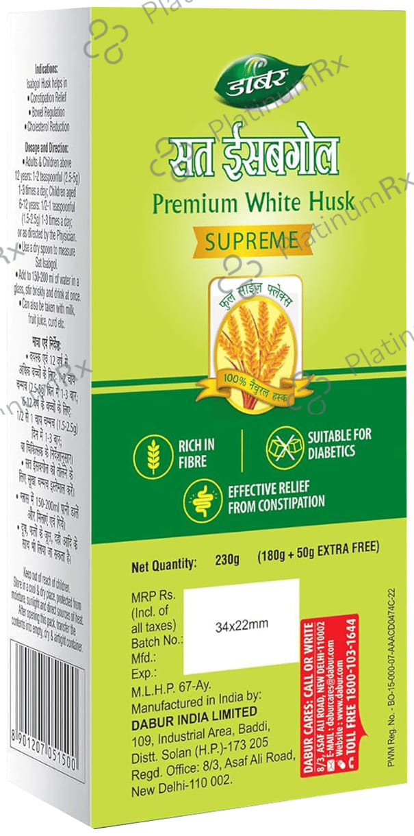 Dabur Sat Isabgol - Eases Constipation Powder 180 gm