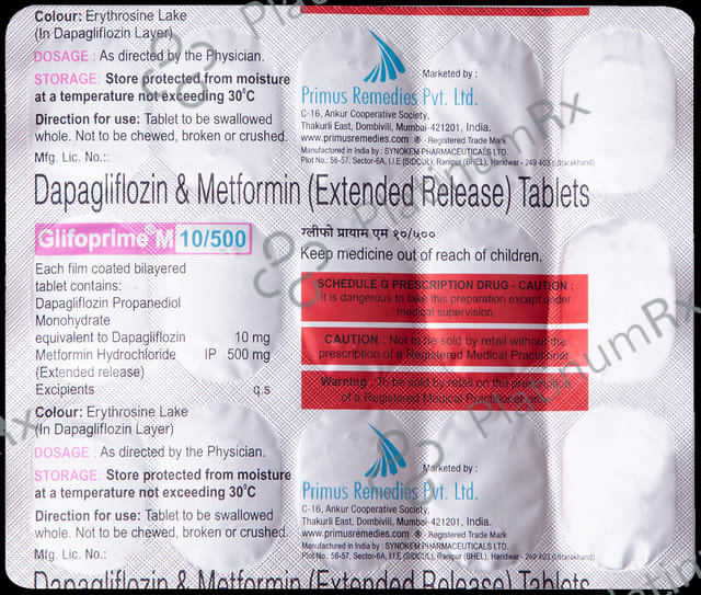 Glifoprime M 10/500mg Tablet ER 15s