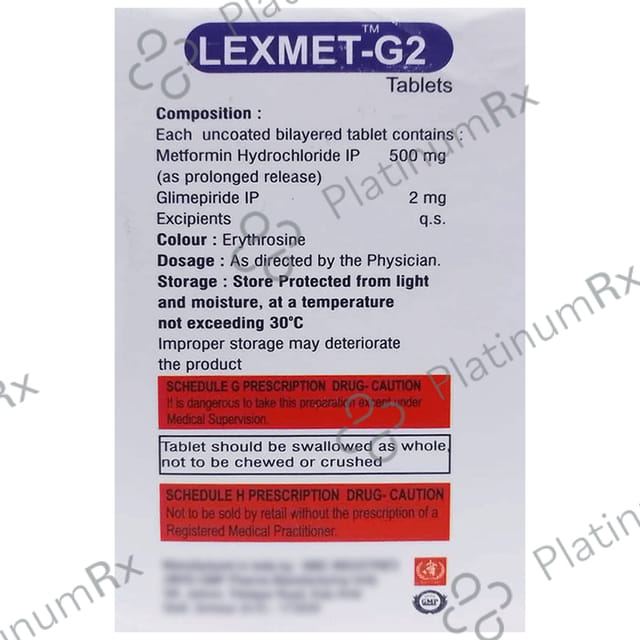 Lexmet G 2/500mg Tablet PR 10s