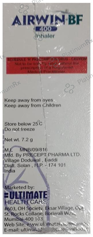 Airwin BF 400/6mcg Inhaler 120MDI