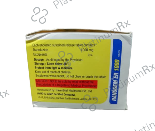 Ranogem 1000mg Tablet ER 10s