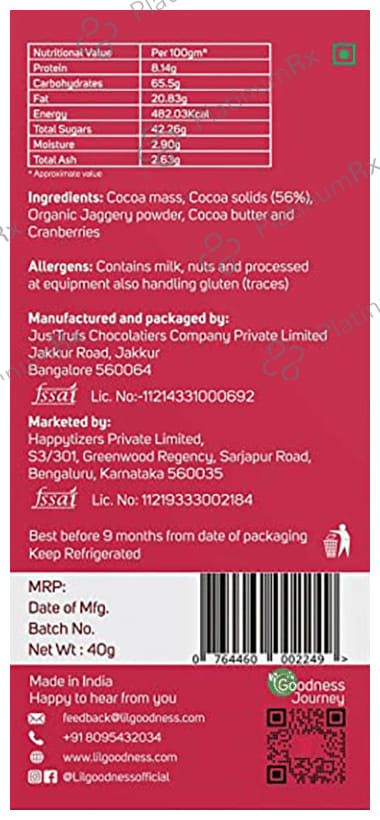 Lil Goodness Prebiotic Jaggery Chocolate Blueberry