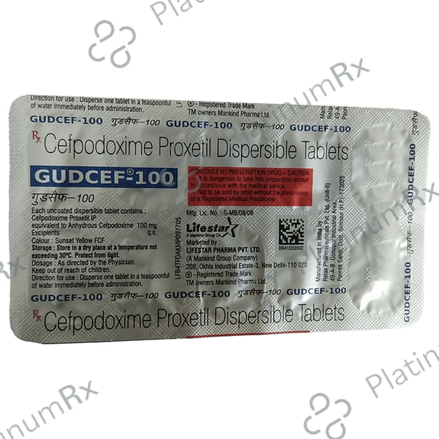 Gudcef DT 100mg Tablet 10s