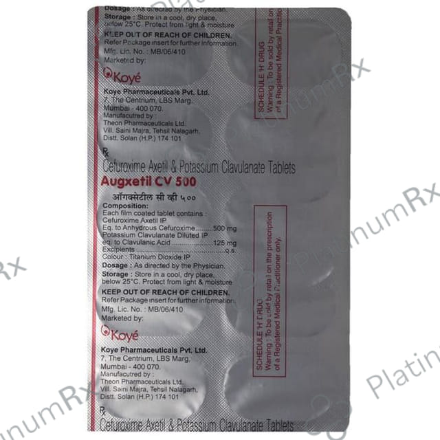 Augxetil CV 500/125mg Tablet 10s