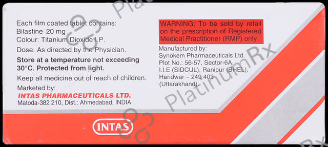 Bilert 20mg Tablet 10s