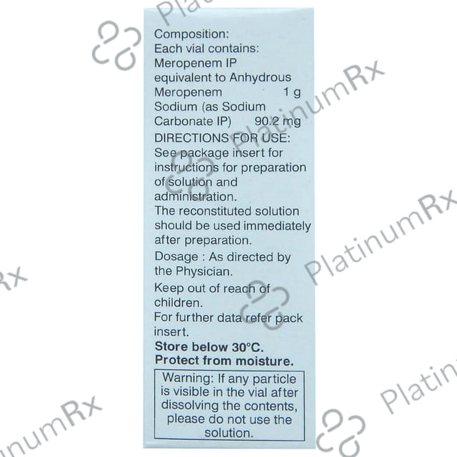 Mero 1000mg Injection 1 Powder for Injection