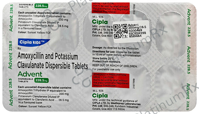 Advent 200/28.5mg Tablet DT 10s