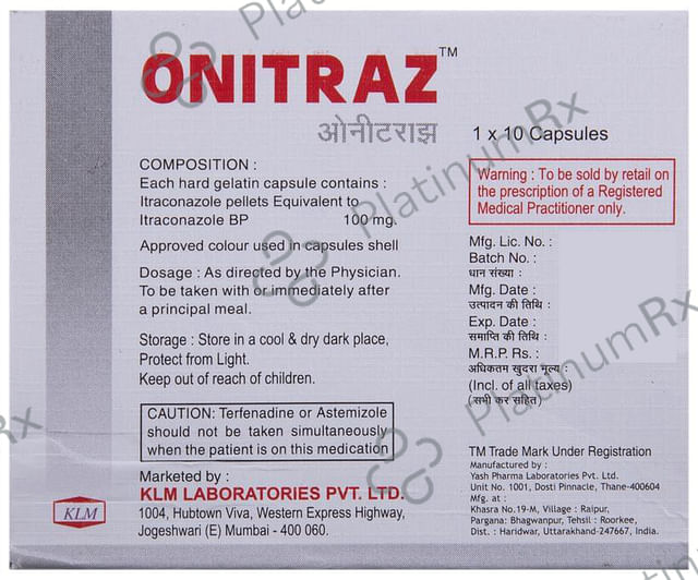 Onitraz 100mg Capsule 10s