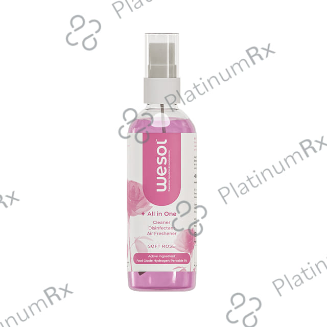 Wesol Food Grade Hydrogen Peroxide 1% All In One Multi Surface Cleaner Liquid, Disinfectant and Air Freshner (100ml Each) Soft Rose 1 Bottle