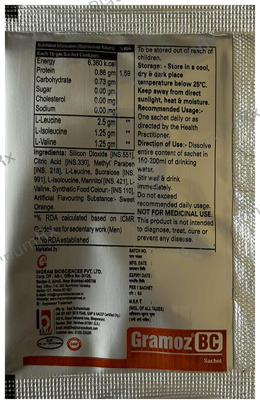 Gramoz BC Sachet Orange Sugar Free & Gluten Free