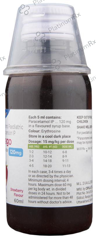 Fevago 120mg Strawberry Oral Suspension 60ml