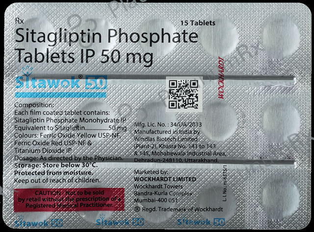 Sitawok 50mg Tablet 15s