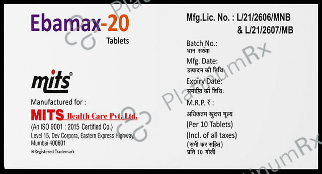 Ebamax 20mg Tablet