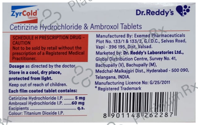 ZyrCold 60/5mg Tablet 15s