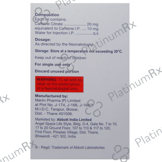 Apnicaf 20mg Oral Solution 3ml