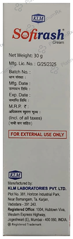Sofirash 15% Cream 30gm