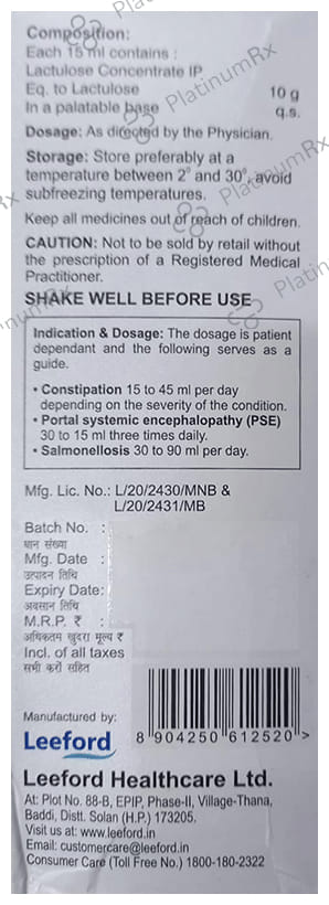 Laxoford 10000mg Lemon Flavour Oral Solution 200ml