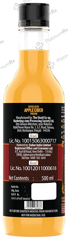 Dabur Himalayan Apple Cider Vinegar -With The Mother Of Vinegar -Raw, Unfiltered & 100% Natural