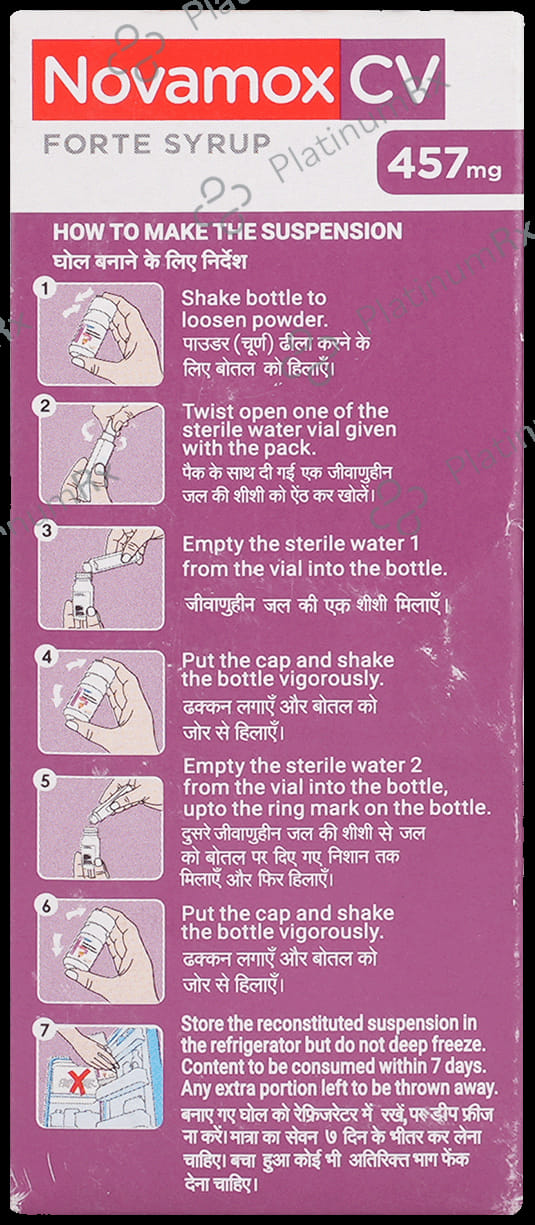 Novamox CV Forte 400/57mg Tangy Orange Syrup 60ml